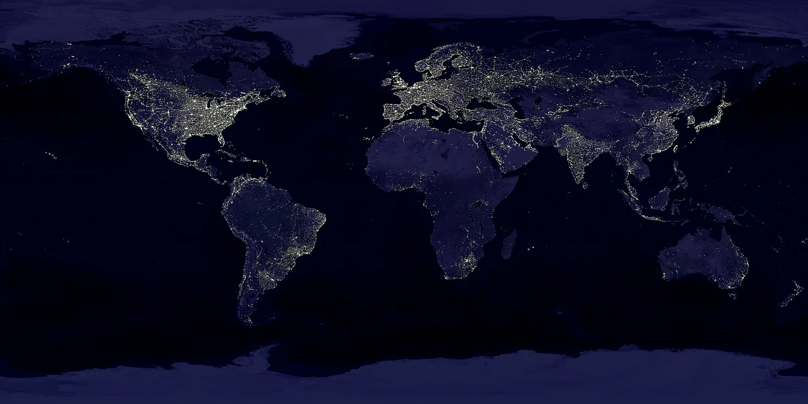 Le luci delle città terrestri viste dai satelliti
